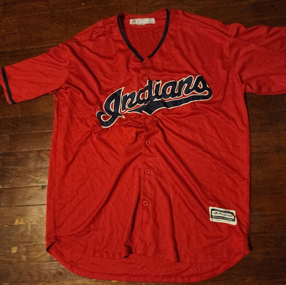Cleveland Indians Guadians Men's sz 2XL Majestic Cool Base Jersey